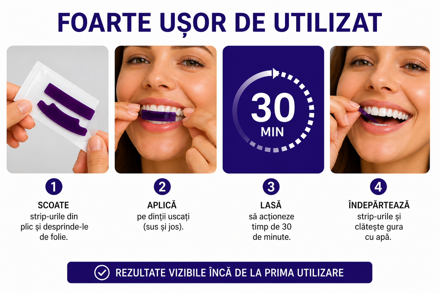 OraSmile™ – Benzi pentru Albirea Dinților în 30 Minute